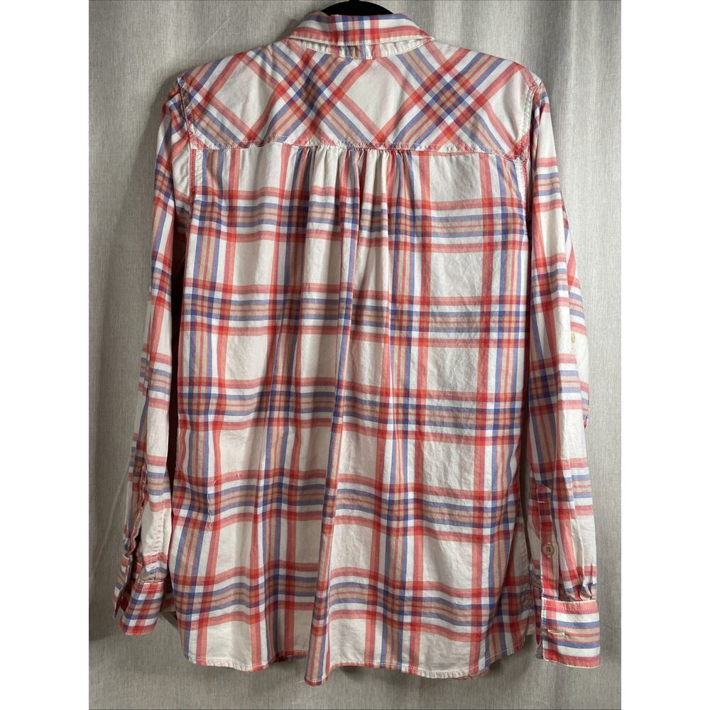THE NORTH FACE Women's Orange & White Plaid Long Sleeve Button-Down Shirt XL - Picture 4 of 6